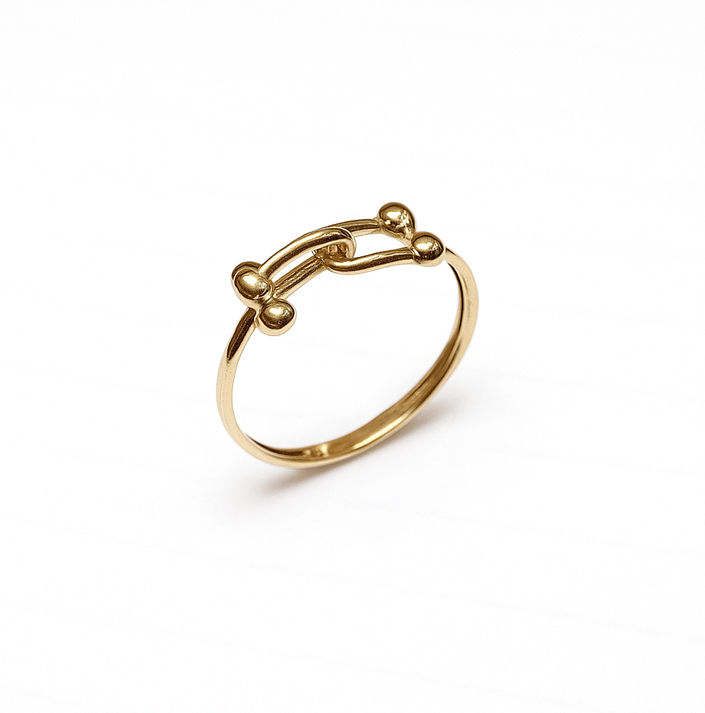 Yellow Gold Ring hardware style , 18k, 1.34gr