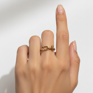 Yellow Gold Ring hardware style , 18k, 1.34gr