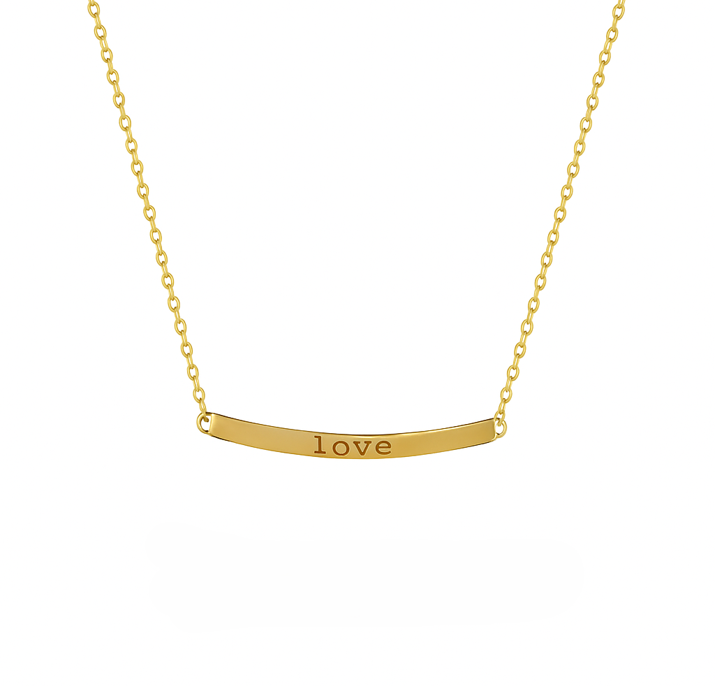 Yellow Gold  Necklace with Initial LOVE , 18k, 3.59gr