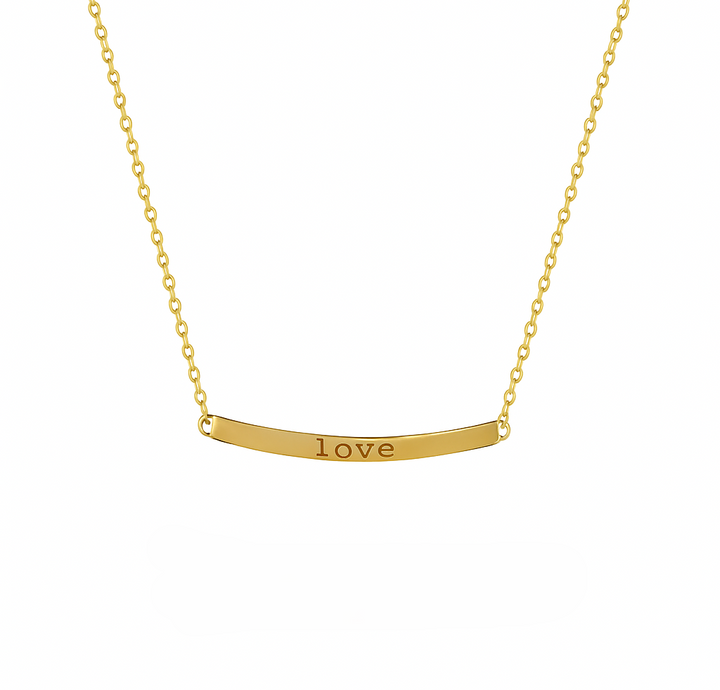 18K Yellow Gold Necklace with LOVE engraved 3.59gr