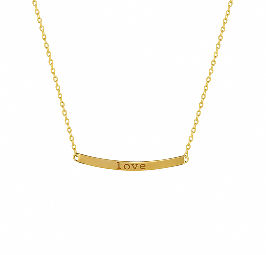 Yellow Gold  Necklace with Initial LOVE , 18k, 3.59gr