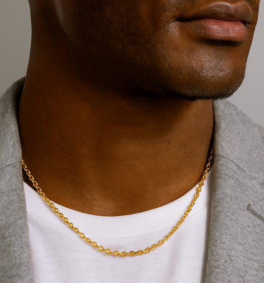 Yellow Gold Oval Links Chain18 K, 16.40 gr