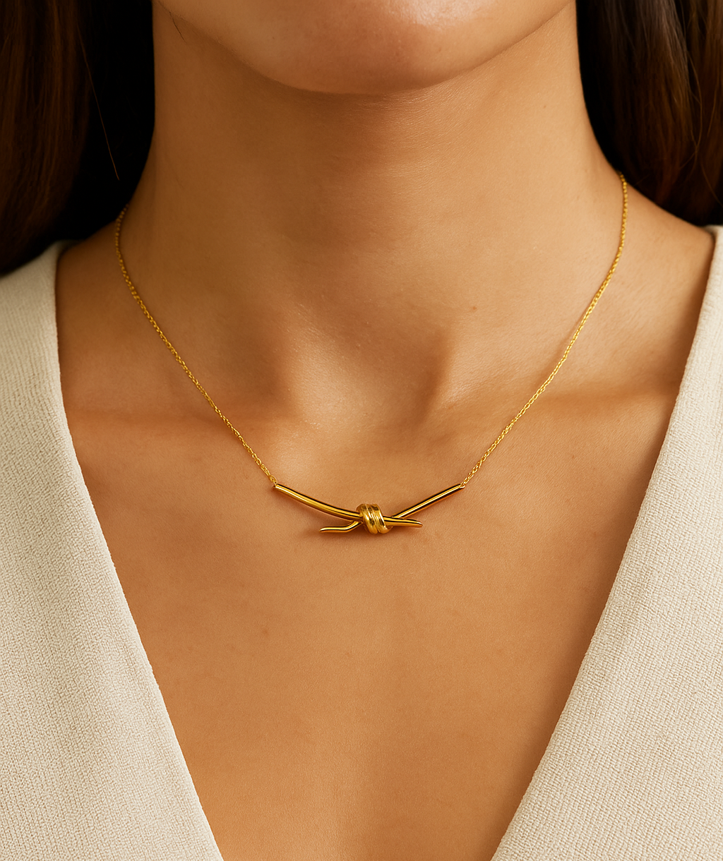 Yellow Gold Knot Necklace, 18k, 6.55gr
