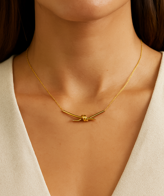 Yellow Gold Knot Necklace, 18k, 6.55gr