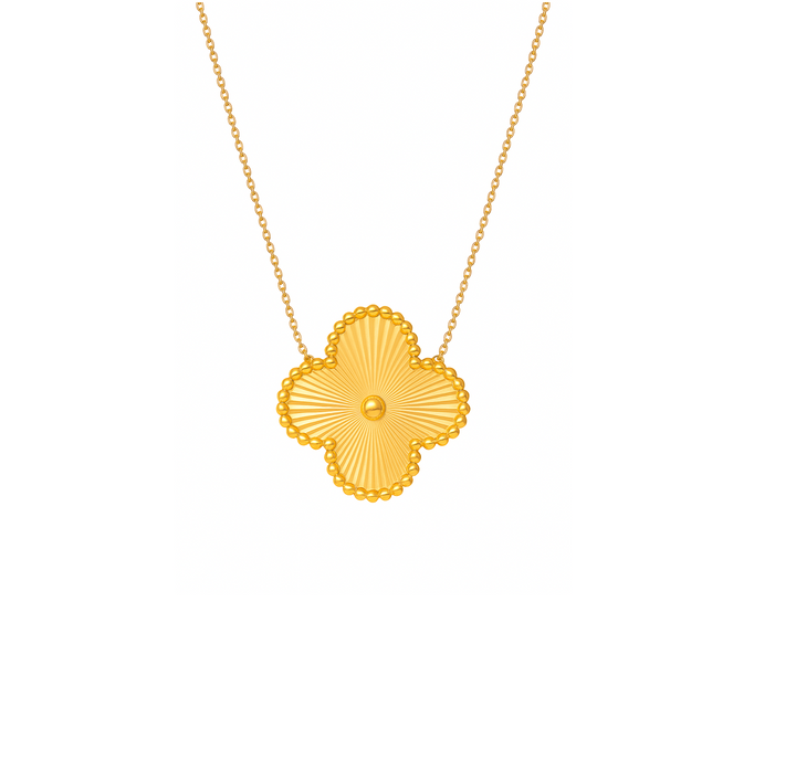 18K Yellow Gold Clover Necklace 5.59gr