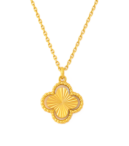 Yellow Gold small Clover Necklace, 18k, 3.13gr