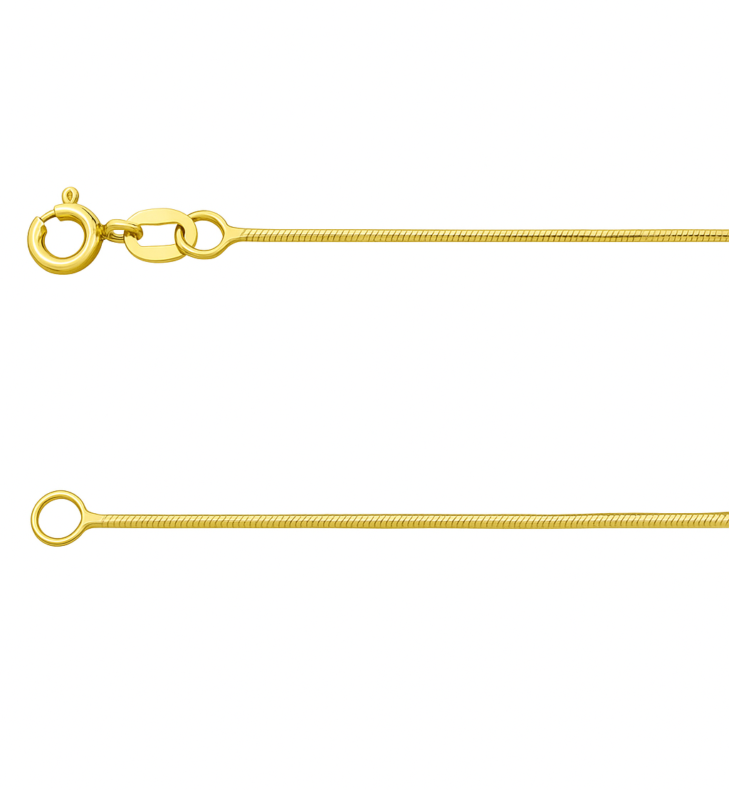 Yellow Gold Snake Chain 15 Inchs, 14k, 2.33gr