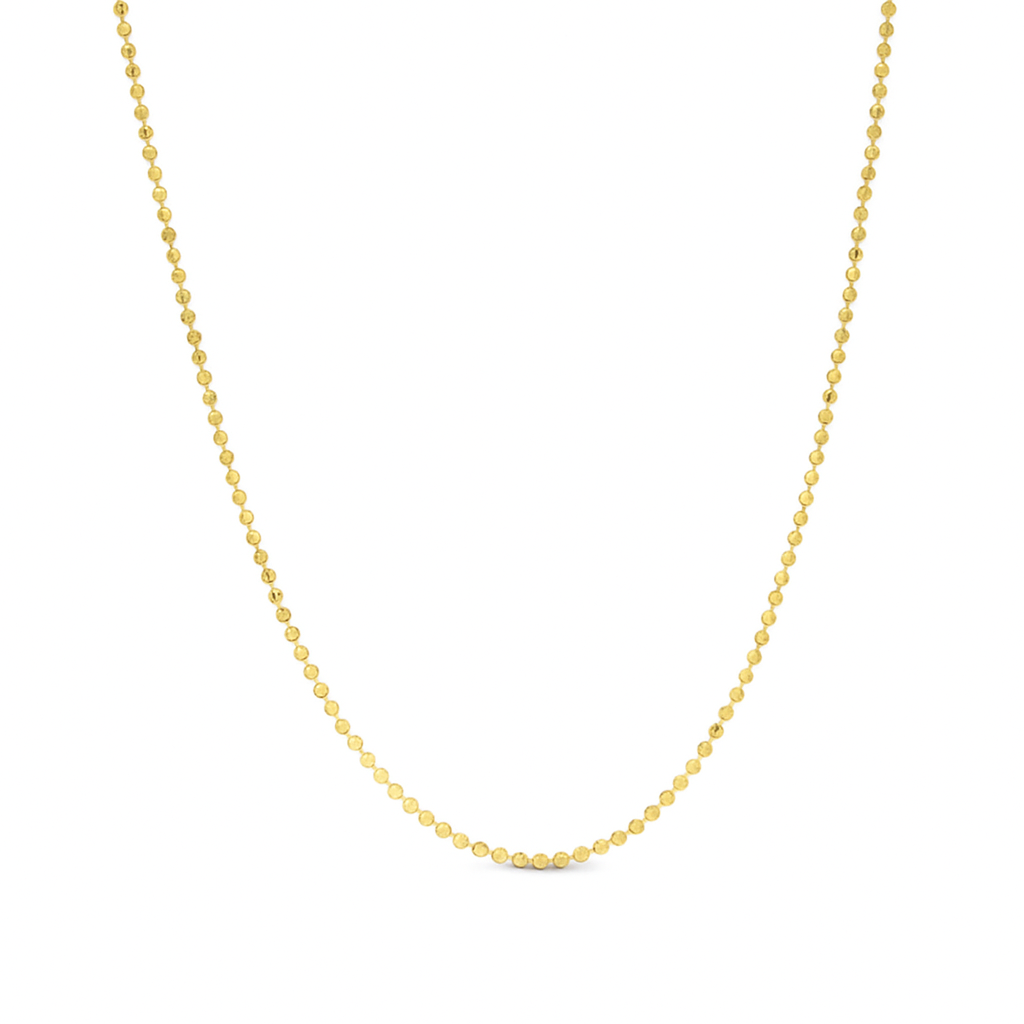 Yellow Gold Diamond Cut Bead Chain, 14k, 20 Inches