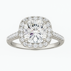 White Gold Halo Solitaire Lab/Natural Diamond Ring. 19k, Lab: 2.15, TDW: 3.15ct, DE, VS