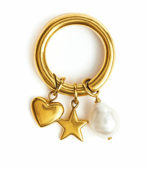 Yellow Gold Push In Charm Connector, 14k