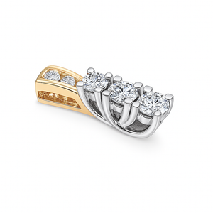 Two Tones Gold Pendant setting with Six Round Forever Diamonds, 14k