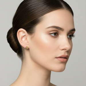 14K Yellow Gold Stud Earrings Ball Shape