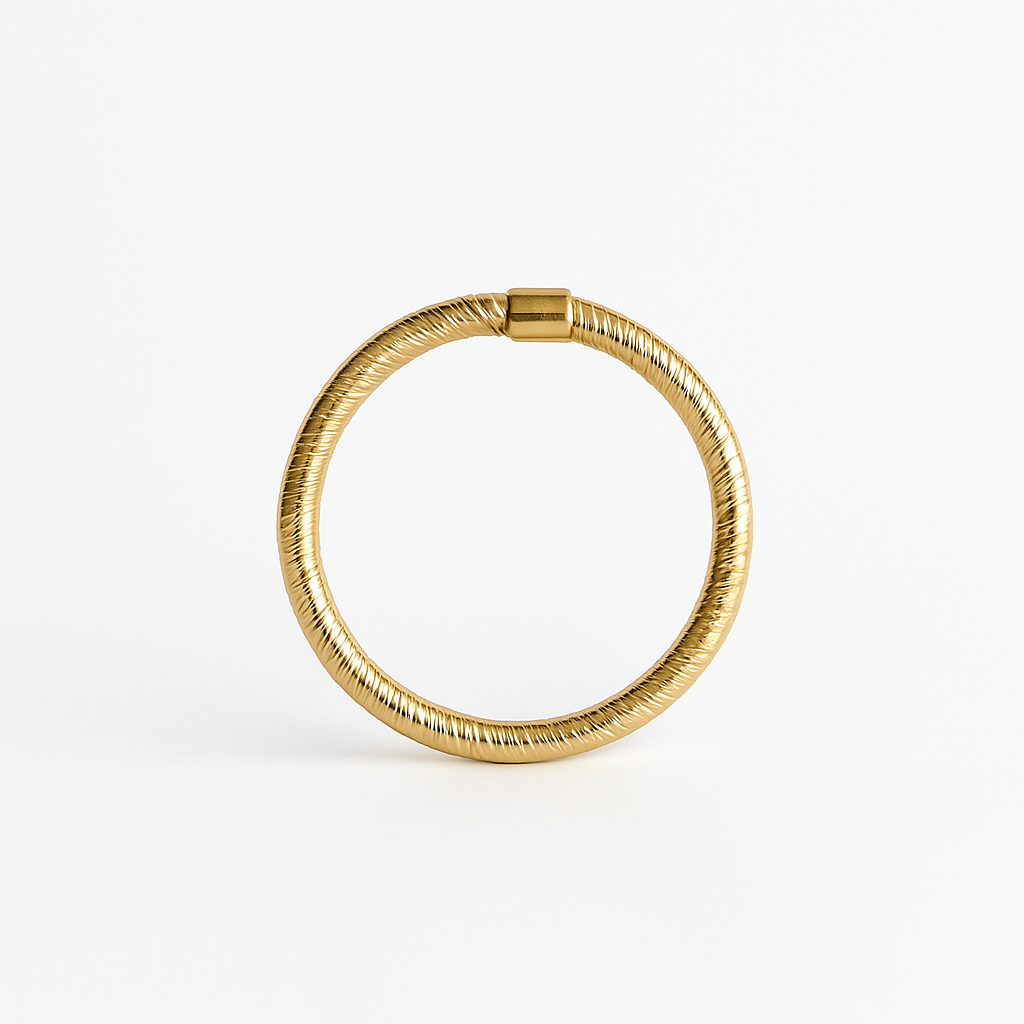 Yellow Gold Textured Gold Band Ring 14k