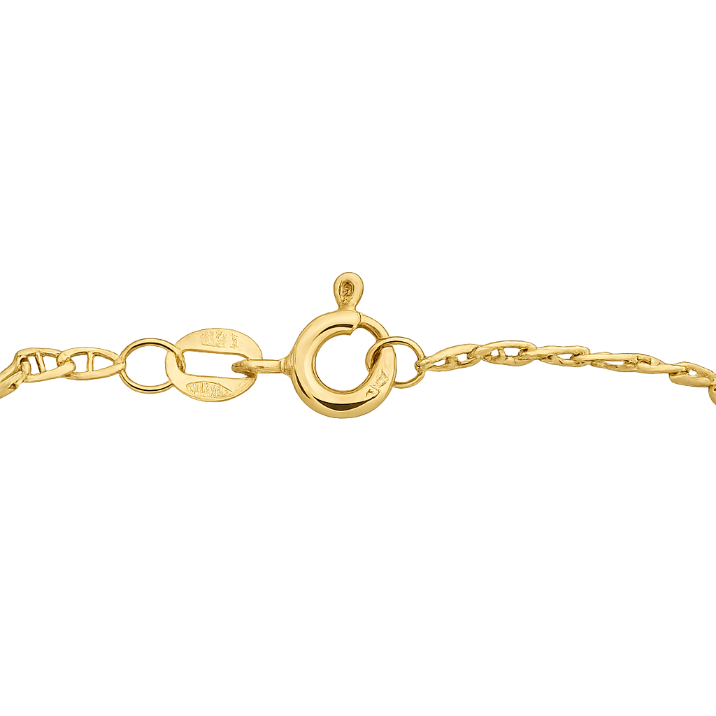 Yellow Gold Pearl Station Bracelet, 14k