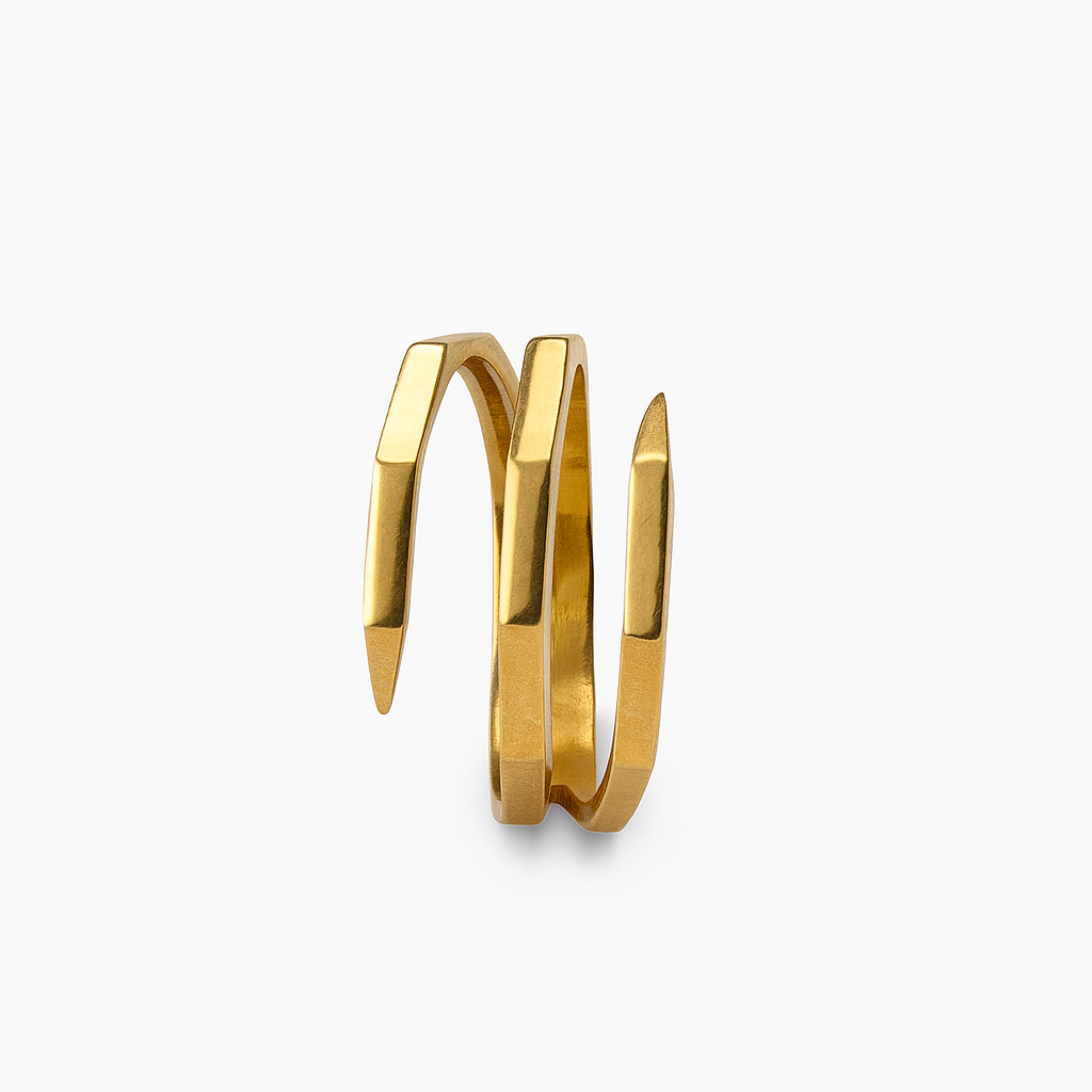 Yellow Gold Triple Band Wrap Ring 18k