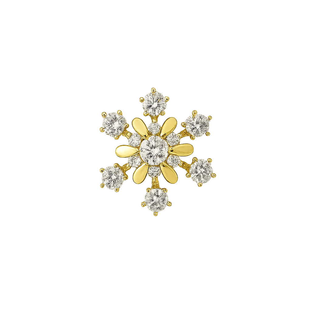 Yellow Gold Snowflake Diamond Pendant, 10k