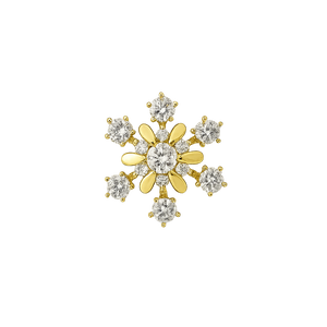 10K Yellow Gold Snowflake Diamond Pendant