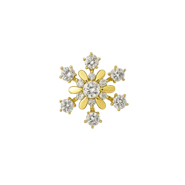 10K Yellow Gold  Diamond Snowflake Pendant
