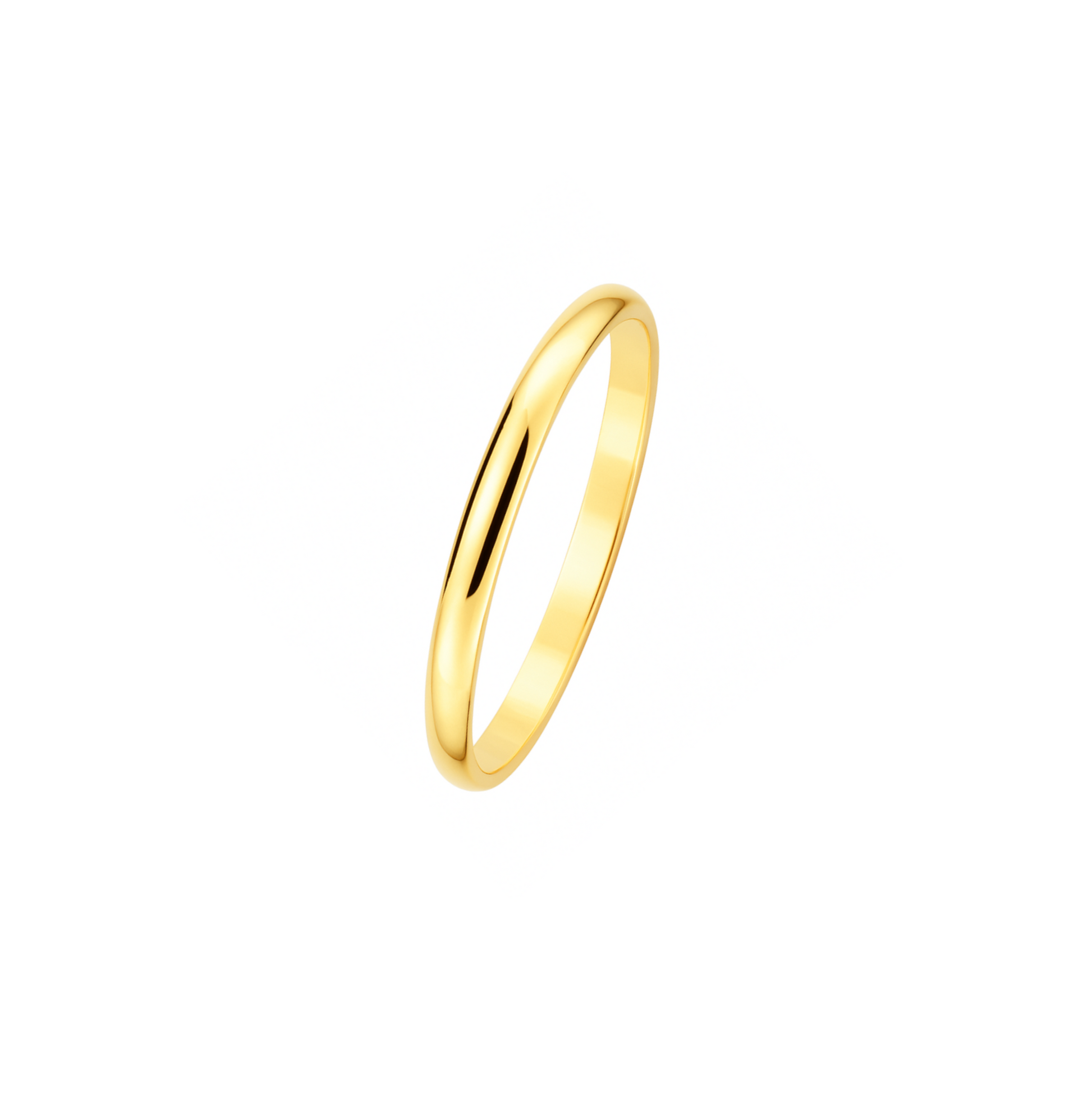 14K Yellow Gold Thin Half Dome Band - 2.5mm