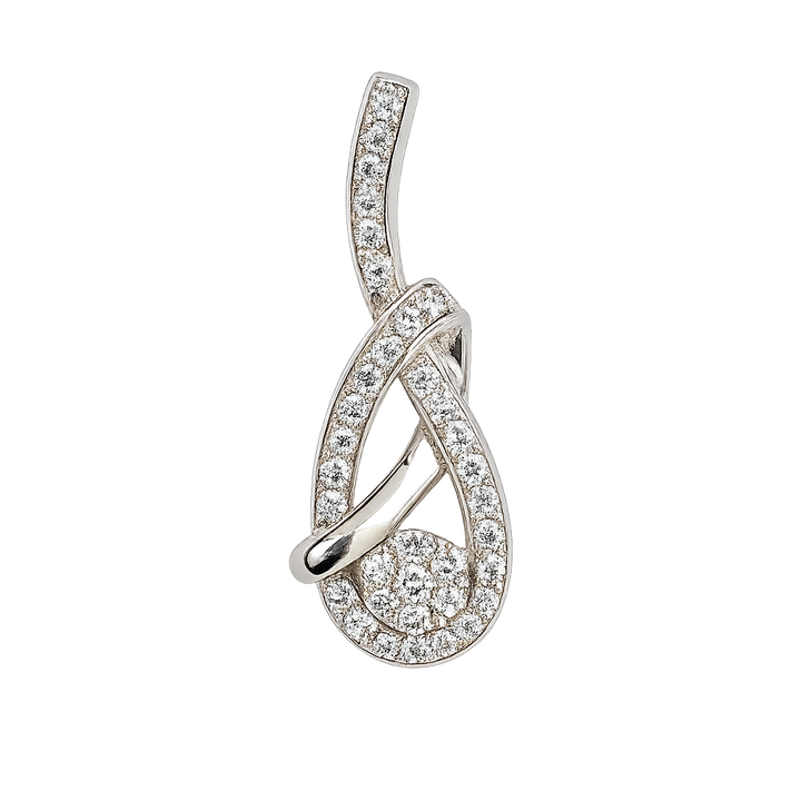 10K White Gold Teardrop Diamond Pendant