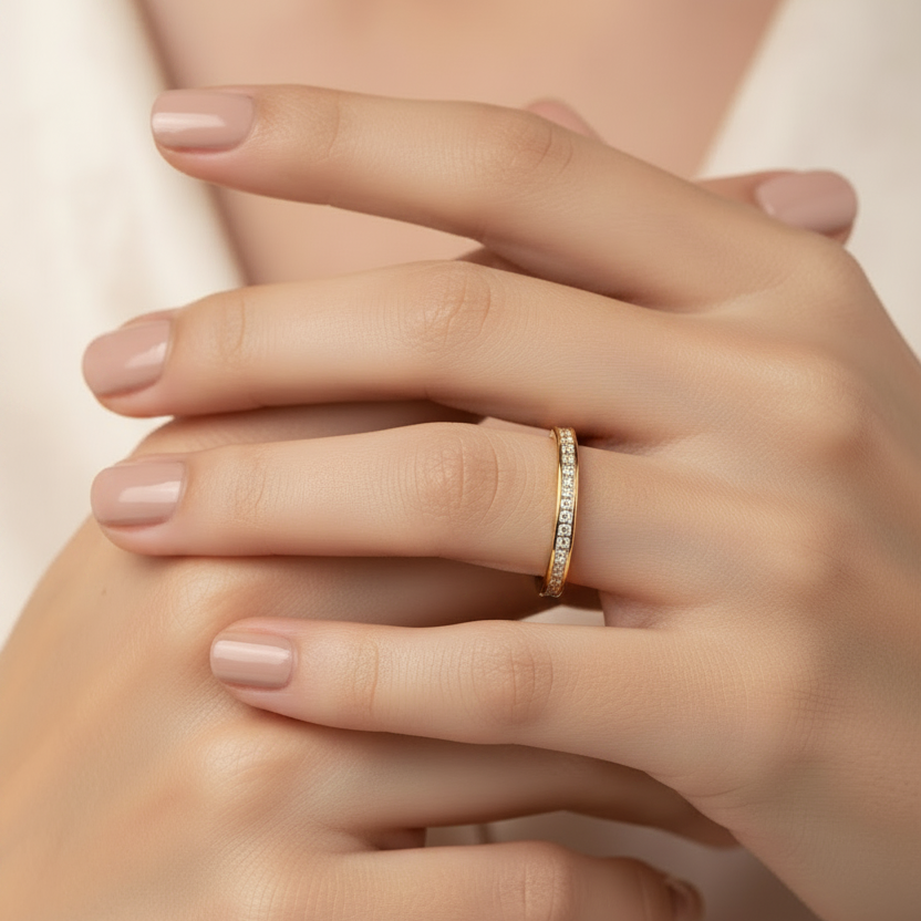 14K Yellow Gold Diamond Band, TDW: 0.3ct G-H VSI