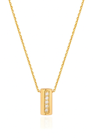 Yellow Gold Bar Pendant Design Necklace, 18k, 3.02g