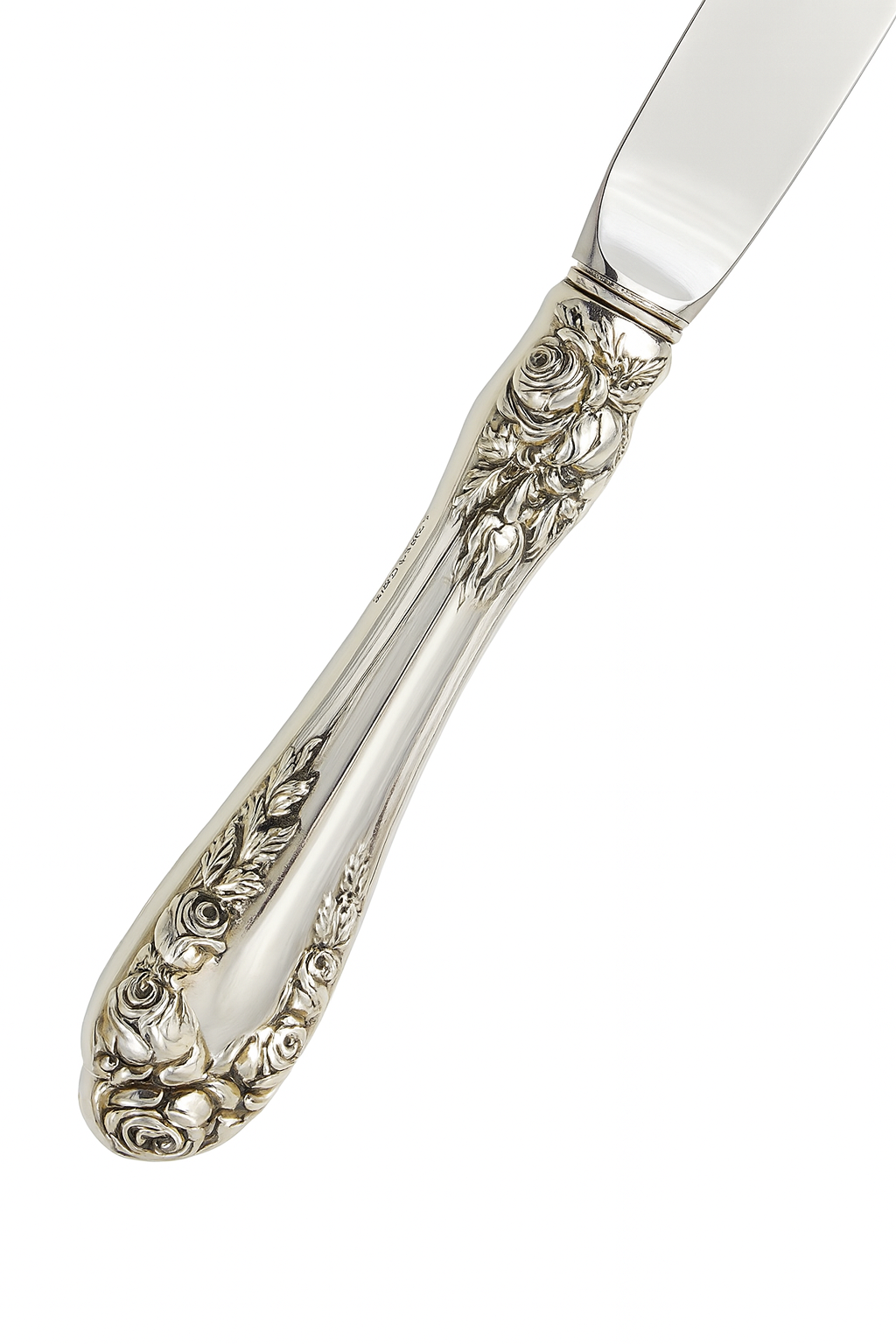Antique Normandy Rose 1944 Sterling Silver Handle Luncheon Knife 9 inches