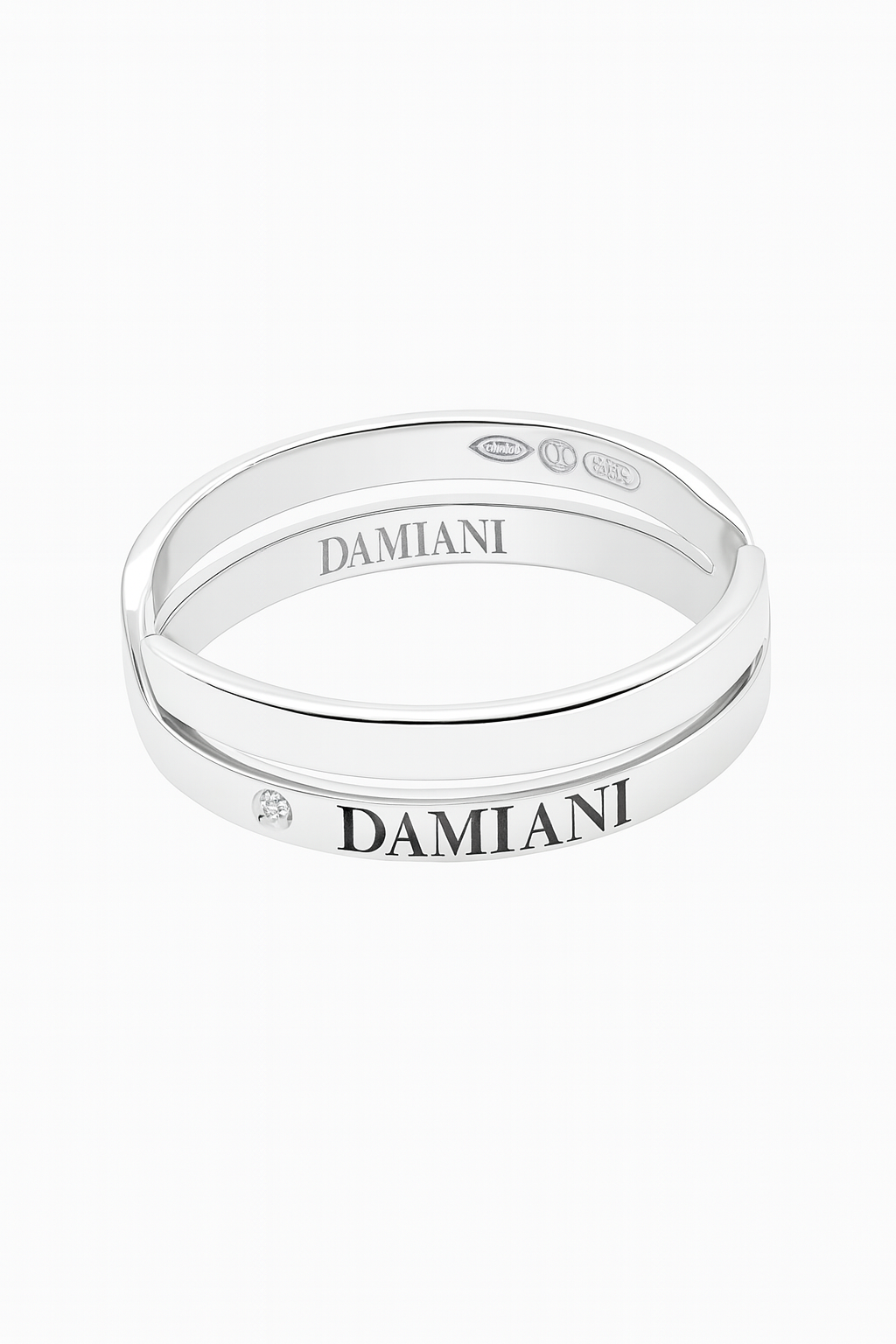 White Gold Separatable Damiani Abbraccio Puzzle Diamond Ring. 18k, TDW:0.02ct - Resale