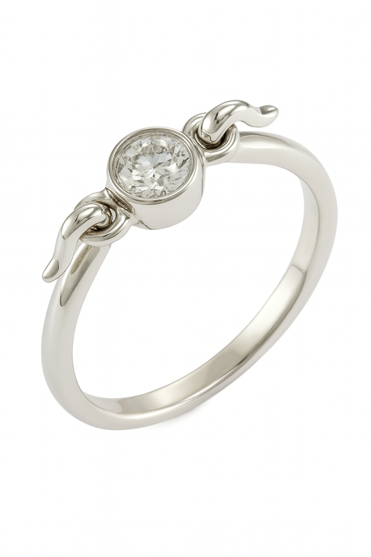 Tiffany Platinum Swan Style Diamond Ring, TDW:0.4ct ,VS F, Resale