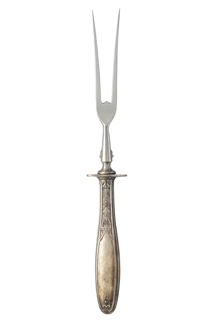 Antique 1847 Rogers Bros Silverplate Carving Fork with Fold – Out Rest 11"