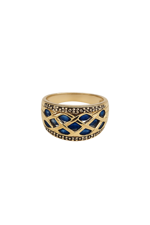 Vintage Yellow Gold Ring setting with 11 Sapphire, and 14 Diamonds, 10k, TDW: 0.1ct, S: 1.1ct