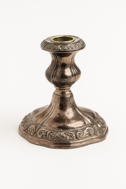 Antique Poole Silver Co. Silverplate Candlestick – Lancaster Rose #431