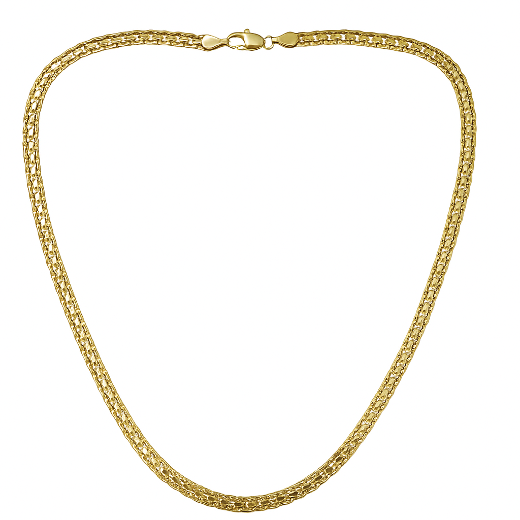 Yellow Gold Woven Flat Link , 18k, 18 Inches , 24.27gr