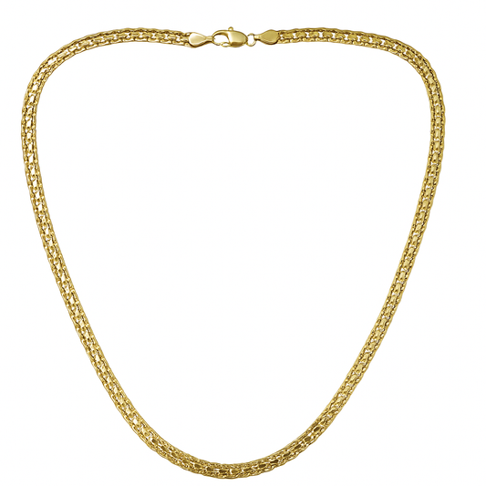 Yellow Gold Woven Flat Link , 18k, 18 Inches , 24.27gr
