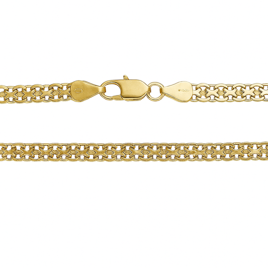 Yellow Gold Woven Flat Link , 18k, 18 Inches , 24.27gr