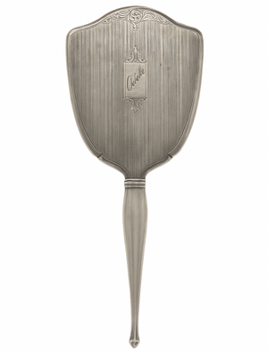 Sterling Silver Antique Birks Sterling Silver Hand Held Vanity Mirror