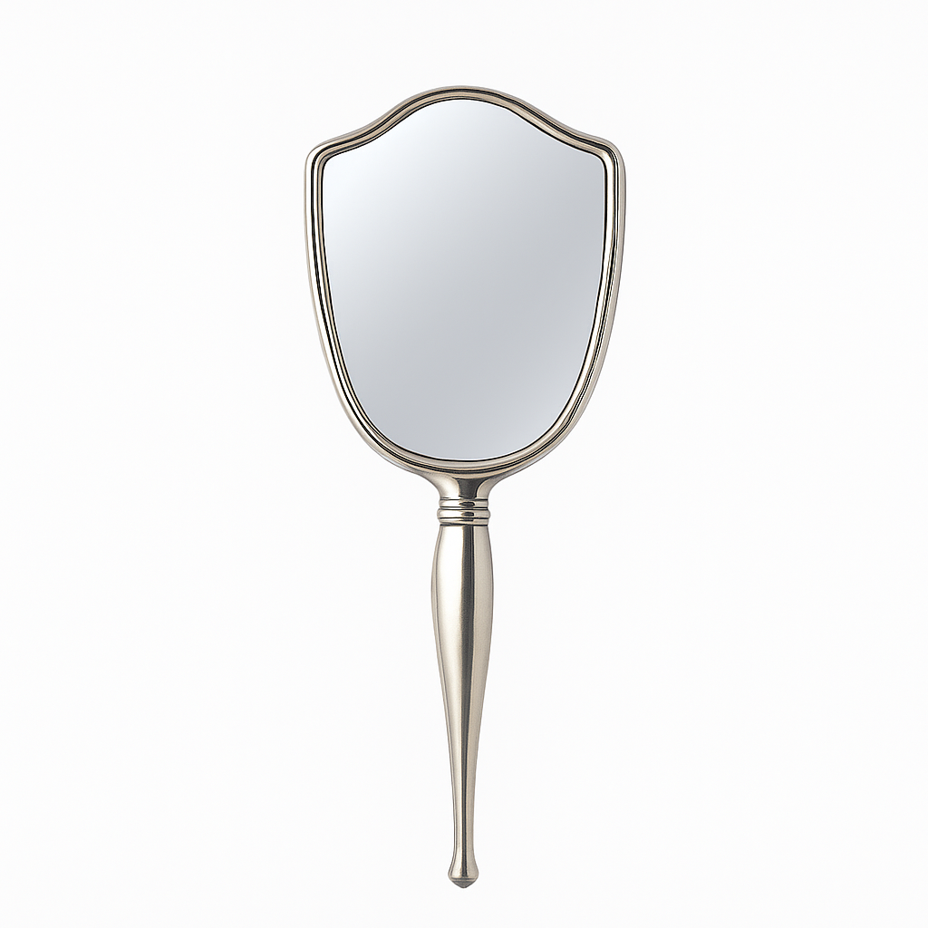 Sterling Silver Antique Birks Sterling Silver Hand Held Vanity Mirror