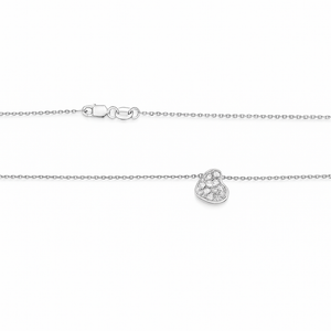 White Gold Heart Necklace setting with Diamonds, 14k, TDW: 0.11ct