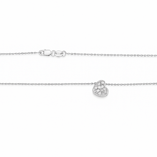 White Gold Heart Necklace setting with Diamonds, 14k, TDW: 0.11ct