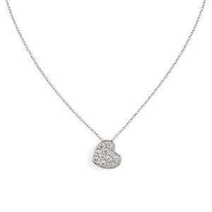 White Gold Heart Necklace setting with Diamonds, 14k, TDW: 0.11ct