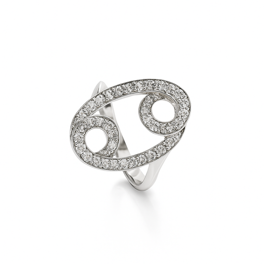 18K White Gold Diamonds Wave Shape Cocktail Ring TDW:0.88ct