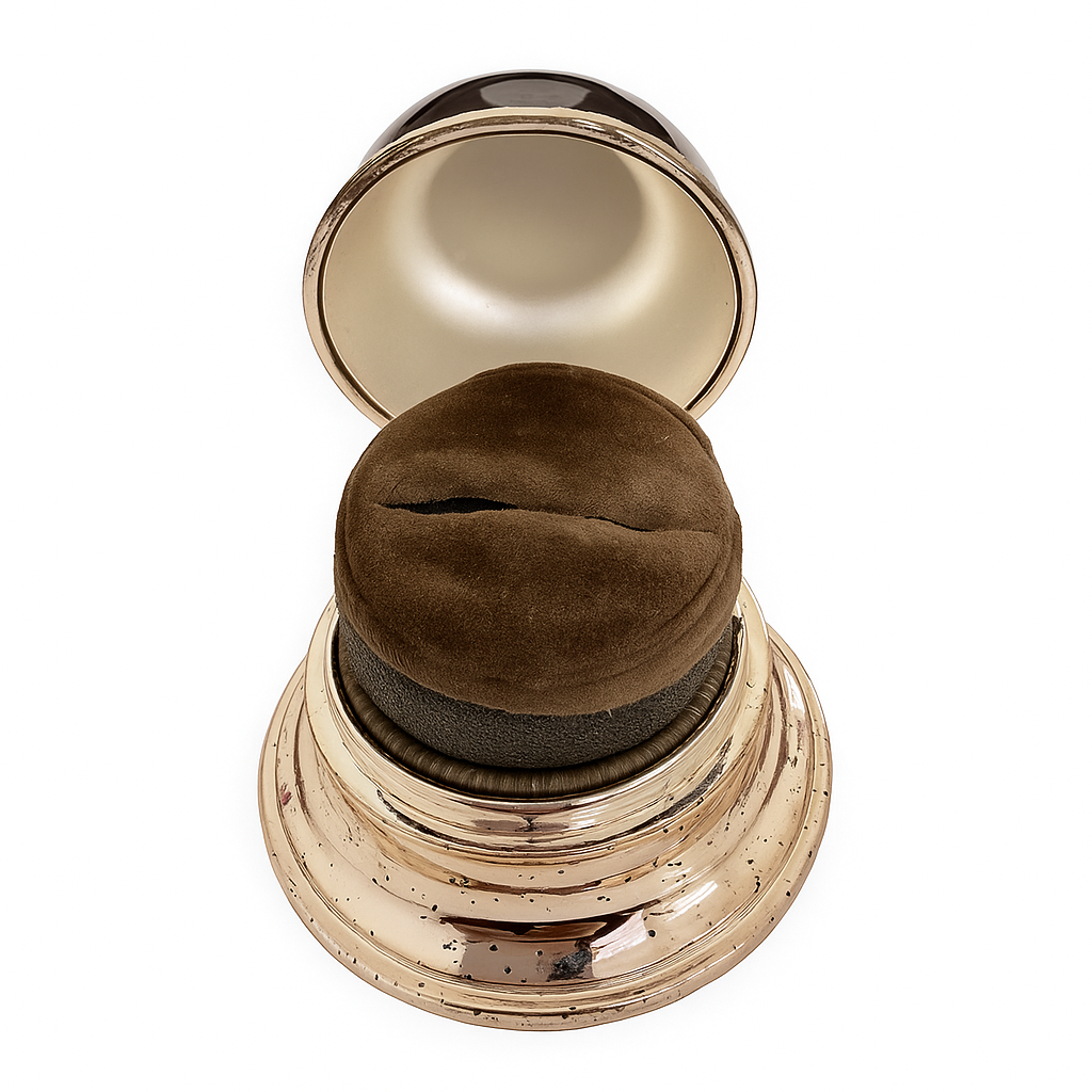 Antique Birks Silver-Plated Ring Display Holder – Velvet Cushion (1940s–1960s)