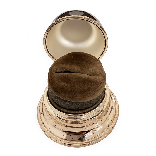 Antique Birks Silver-Plated Ring Display Holder – Velvet Cushion (1940s–1960s)