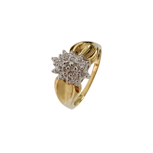 10K Yellow Gold Diamond Cluster Ring