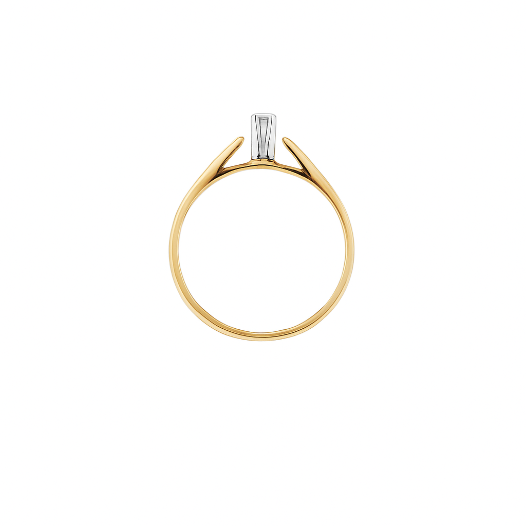 Yellow Gold Diamond Solitaire Ring, 10k, TDW:0.04ct