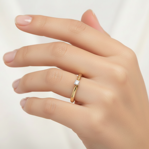 10K Yellow Gold Diamond Solitaire Ring