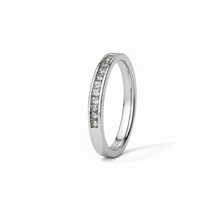 14K White Gold Princess Cut Channel Setting Diamond Band Ring