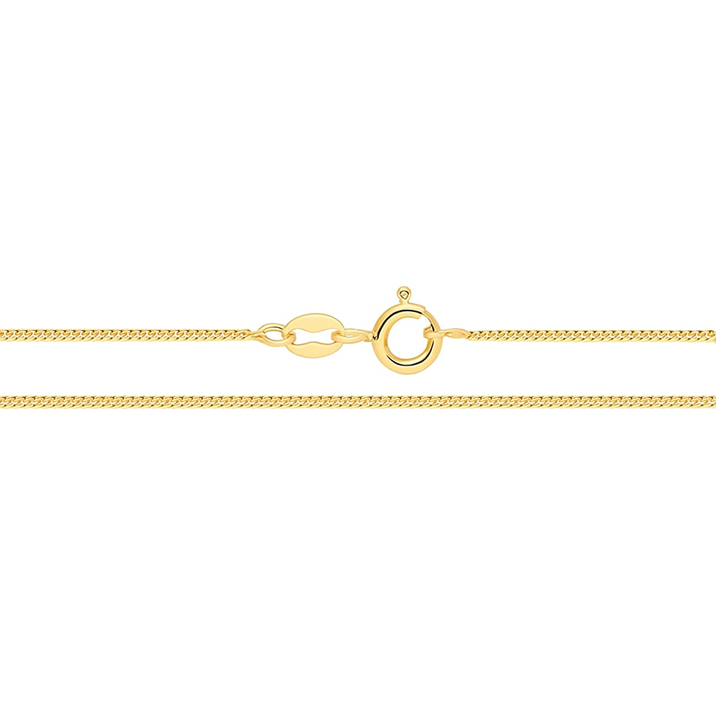 Yellow Gold Flat Curb Chain, 14k, 18 Inches