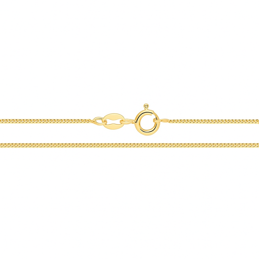 Yellow Gold Flat Curb Chain, 14k, 18 Inches