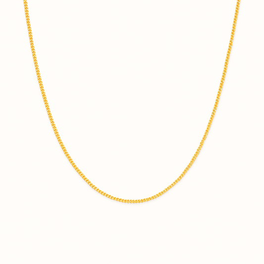 Yellow Gold Flat Curb Chain, 14k, 18 Inches